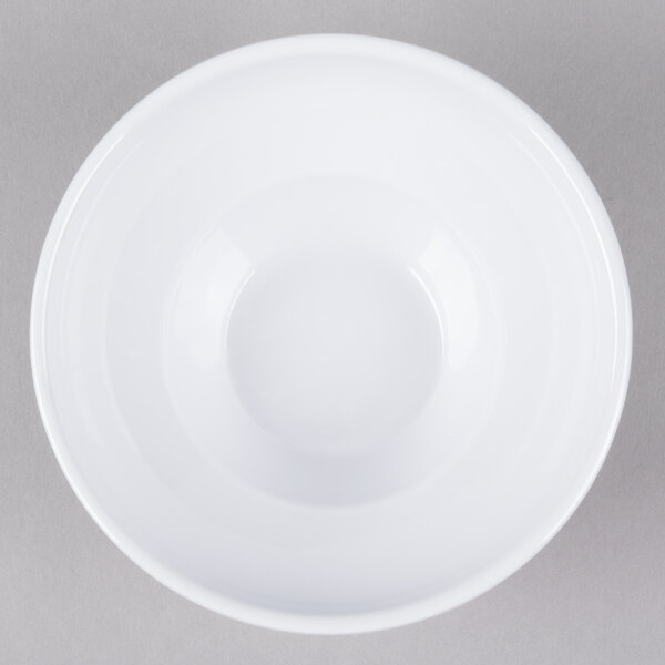 A white Elite Global Solutions melamine bowl with a dome bottom.