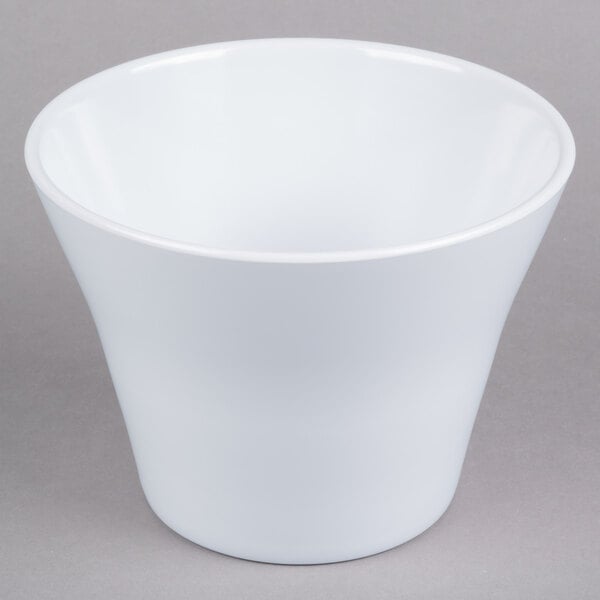 A white Elite Global Solutions large melamine crock.