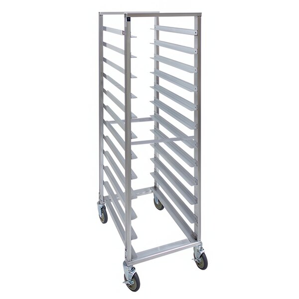 A Cres Cor sheet pan rack with wheels.