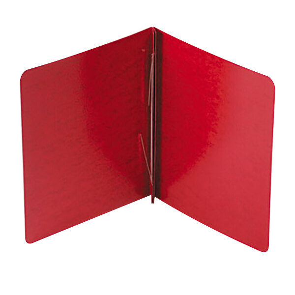 An Acco red report cover with a metal clip.