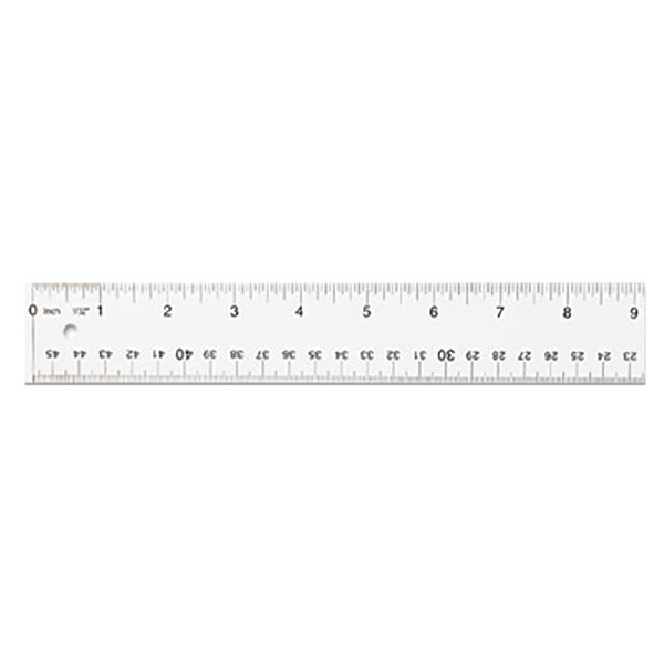 westcott 10564 18 clear acrylic ruler with hanging hole