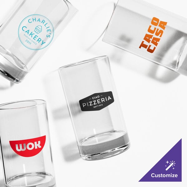 Acopa Straight Up 5 oz. Customizable Juice Glass / Tasting Glass - 4/Pack