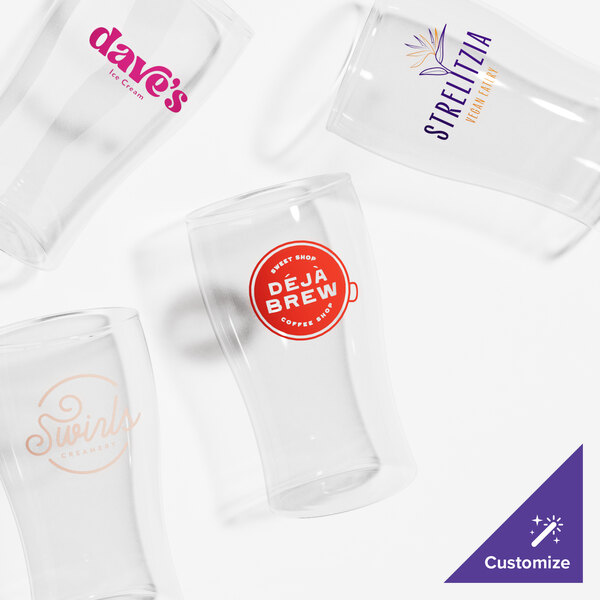 Acopa 5.5 oz. Customizable Pub Beer Tasting Glass - 4/Pack