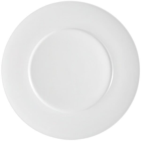 A CAC Paris porcelain plate with a plain circular edge on a white background.