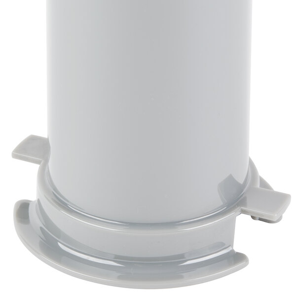 A white plastic cylinder with a round base.
