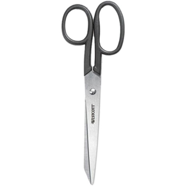 Westcott Kleencut stainless steel scissors with black handles.
