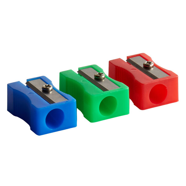 JEFURE 24-Pack Dual Hole Pencil Sharpeners With Lid - Small Manual Sharpeners For Colored Pencils & Crayons (4 Colors)