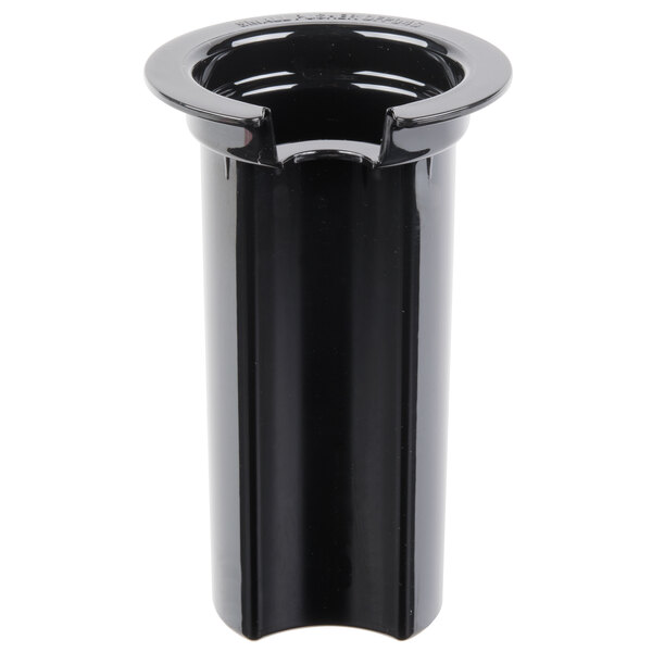 A black plastic container with a lid.