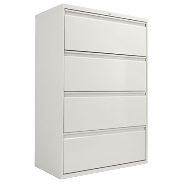 alera alelf3654lg light gray four-drawer metal lateral file cabinet