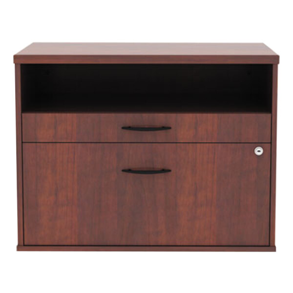 Alera Alels583020mc Open Office Medium Cherry Low File Cabinet Alera Alels583020mc Open Office Medium Cherry Low File Cabinet Credenza 29 1 2 X 19