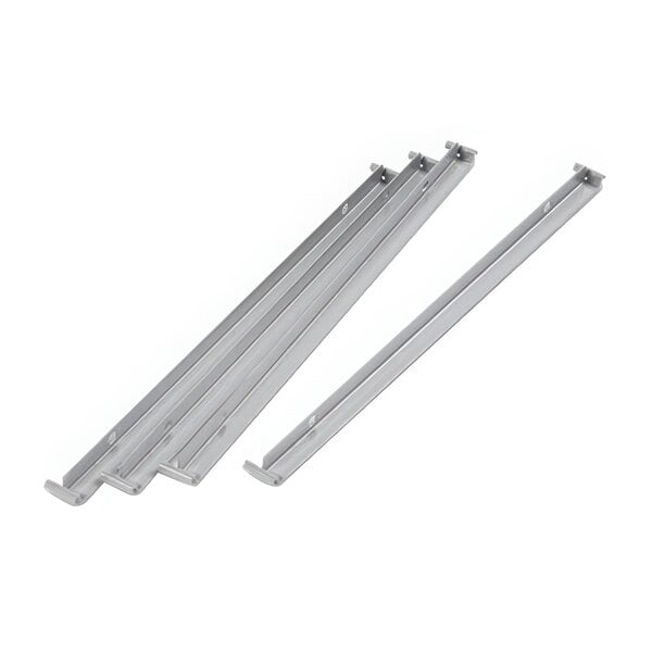 Alera aluminum hangrails for filing cabinets with two different lengths.