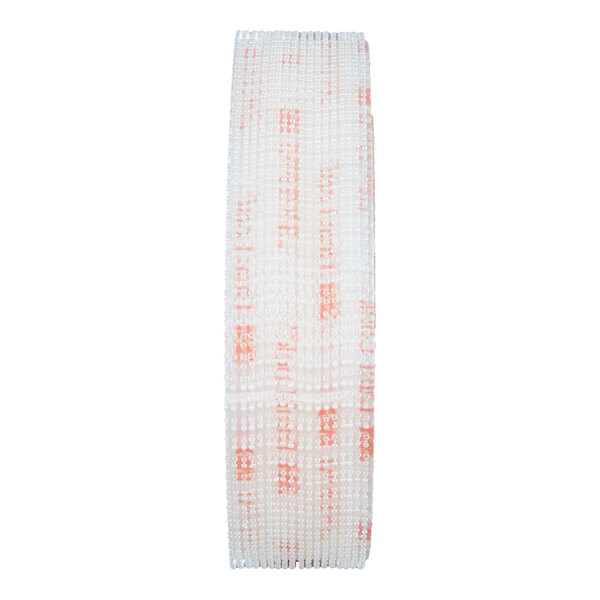 A roll of 3M Scotch 1-inch by 48-inch clear extreme fastener with a textured surface and red markings.