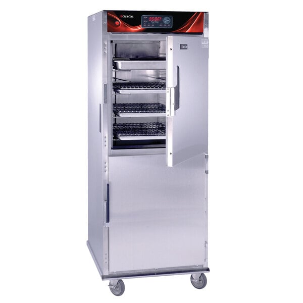 A large stainless steel Cres Cor roast-n-hold convection oven with two doors.