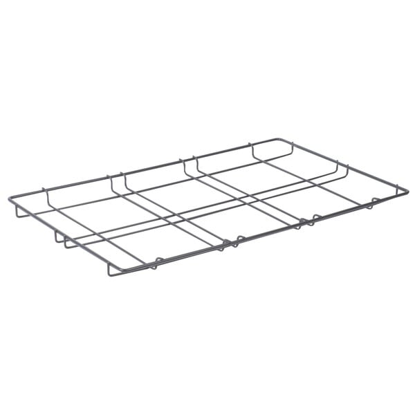 A wire rack with four compartments for Metro MLC1 Mightylite pans.