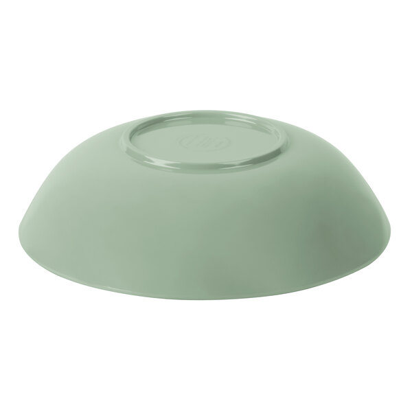 A green Elite Global Solutions Mojave crackle melamine bowl.
