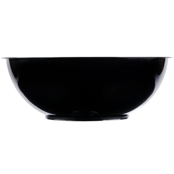 A black Fineline high profile plastic catering bowl.