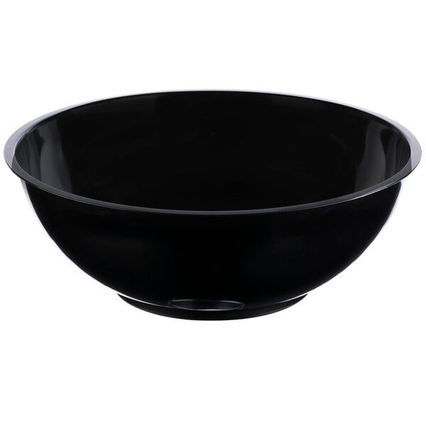 A black Fineline high profile plastic catering bowl.