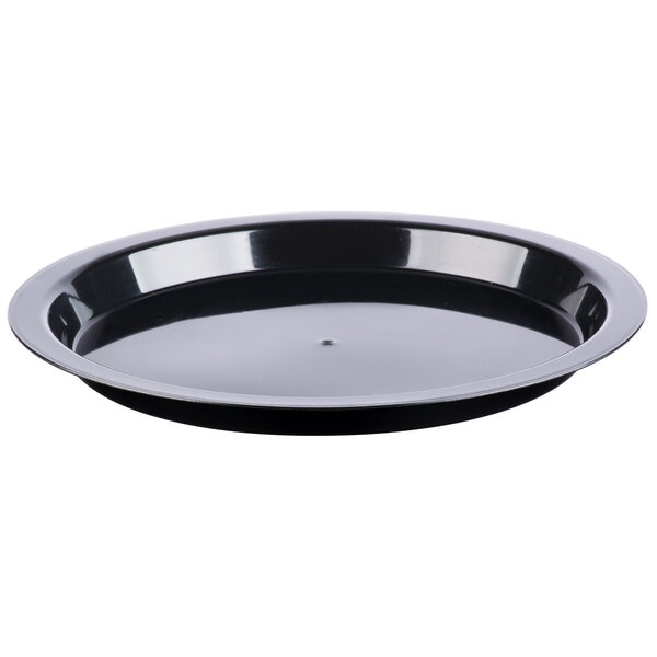 A black plastic Fineline high rim catering tray with a white background.