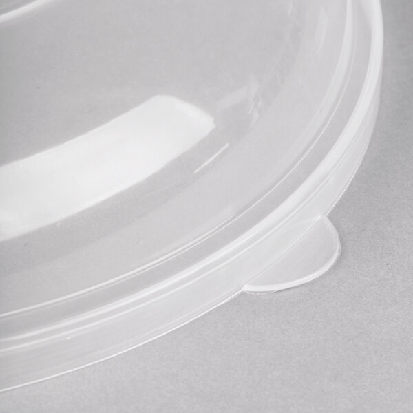 close-up of a clear plastic container