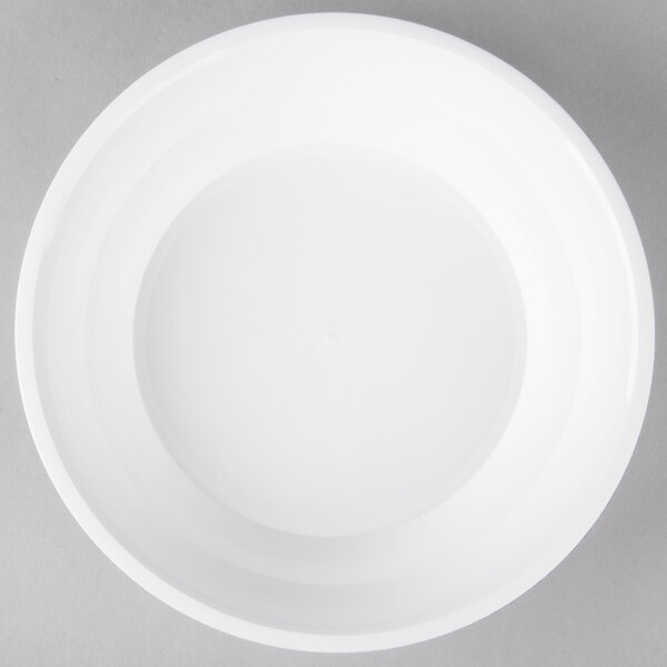A white Fineline low profile plastic catering bowl.