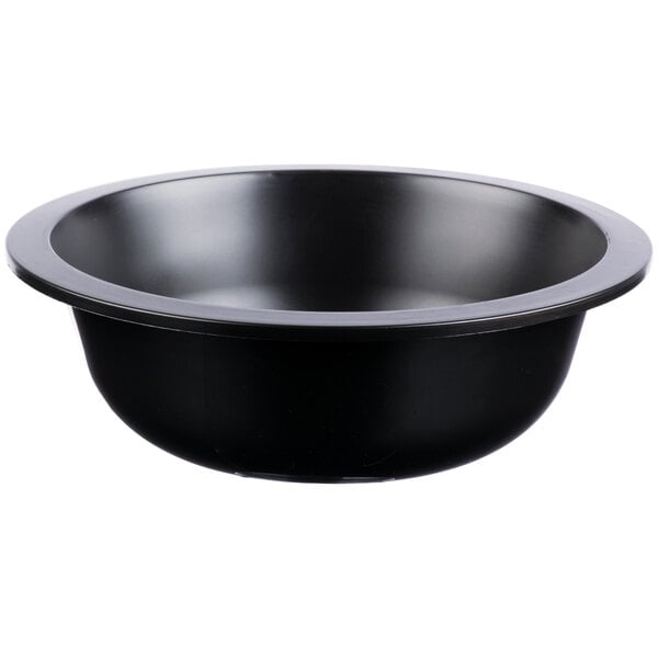 a black bowl with a white background