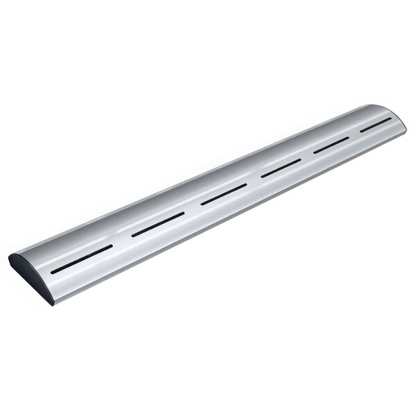 A long silver metal beam with three holes.