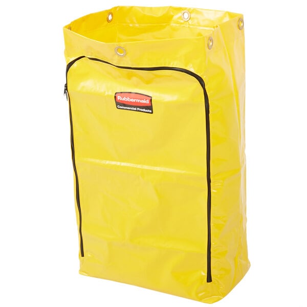 Rubbermaid 1966719 24 Gallon Yellow Vinyl Janitor Cart Bag