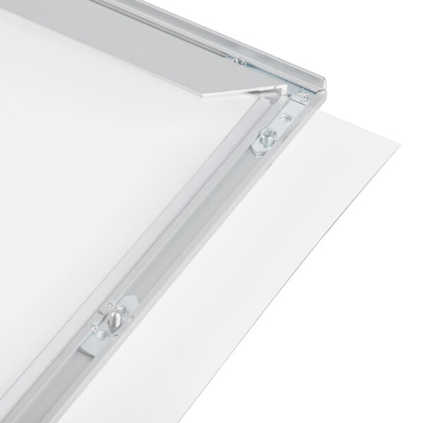 An Aarco aluminum slide frame with a white board inside.