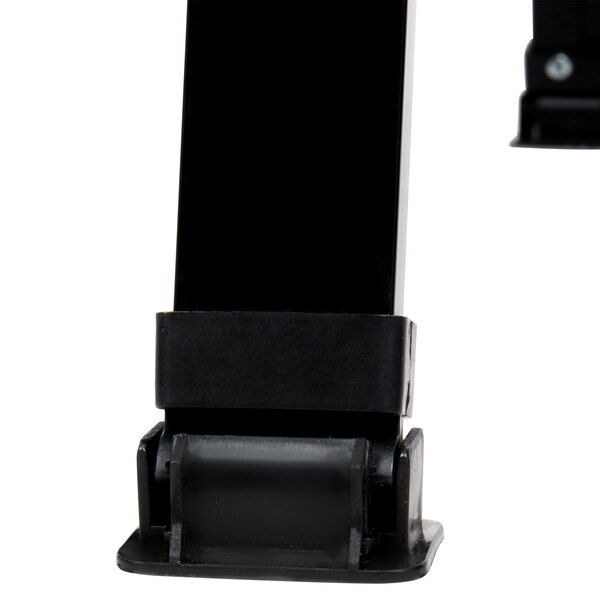 A black aluminum A-frame sign board with a black acrylic marker board.