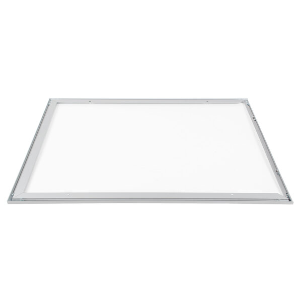 An aluminum rectangular frame with metal corners.