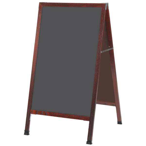 A blackboard with a wooden frame.