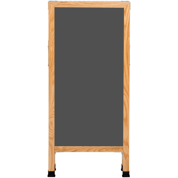 A blackboard with a wooden frame.
