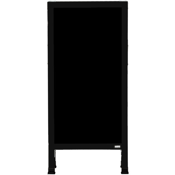 A black rectangular A-Frame sign with a black and white write-on board.