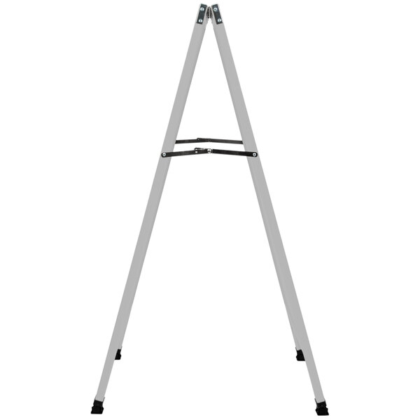 An aluminum A-Frame sign board with a green write-on chalk board on each side.