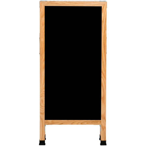 a black board with a wooden frame