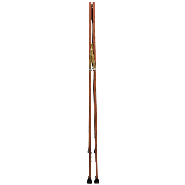 a long wooden poles with black handles