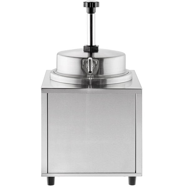 A Carnival King stainless steel condiment warmer with a lid.