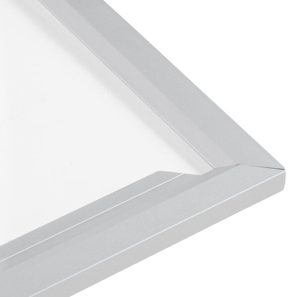 A white Aarco aluminum slide frame with a silver metal profile.