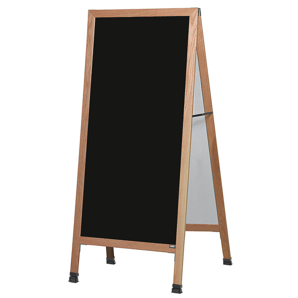 a black board with a wooden frame