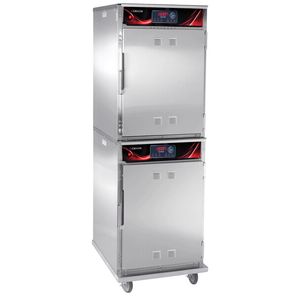 A stainless steel Cres Cor cook and hold oven with two doors and two drawers.