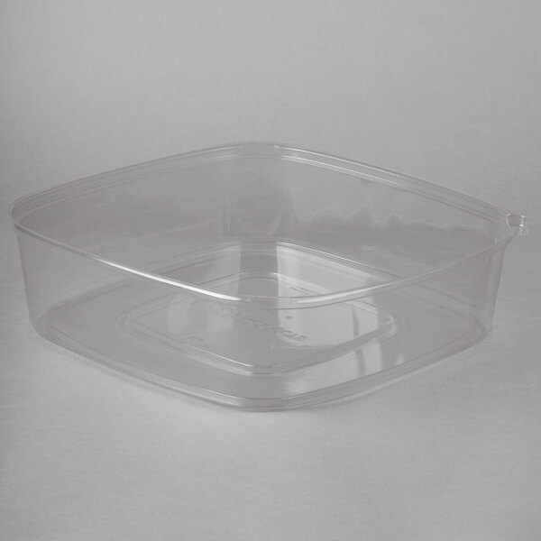 a clear plastic container with a handle