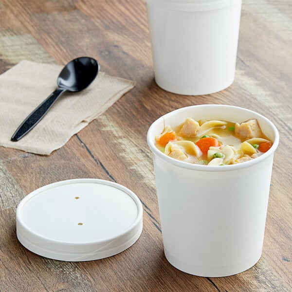 Bulk Paper Soup Cups with Lids (16 oz.)