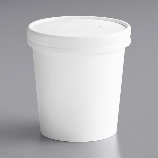 50 x White Disposable Soup Ice Cream Container Round Deli Food Lids Heavy Duty B 