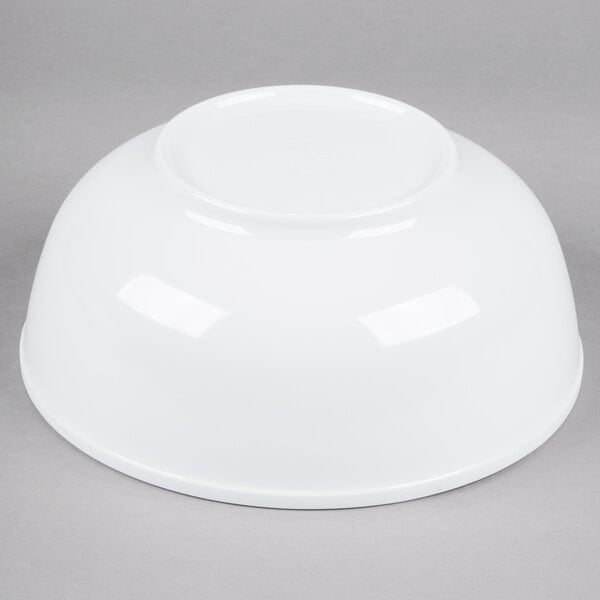 A white Thunder Group melamine pho noodle bowl on a gray surface.