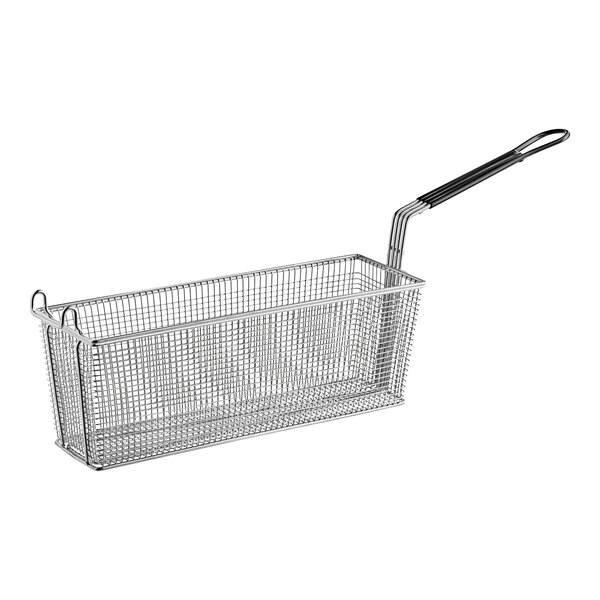 An Anets triple size fryer basket with a front hook.