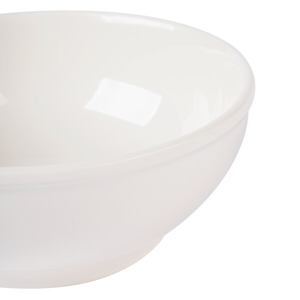A white Thunder Group melamine pho noodle bowl.