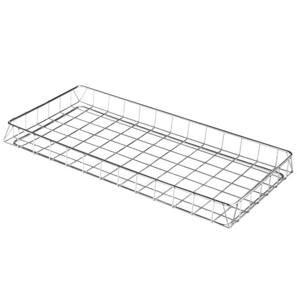 A Cres Cor chrome plated wire basket with a grid.