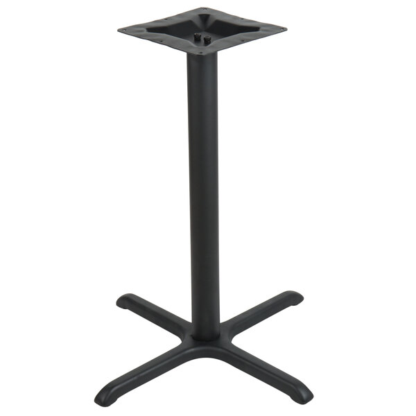A black table base with a square base.