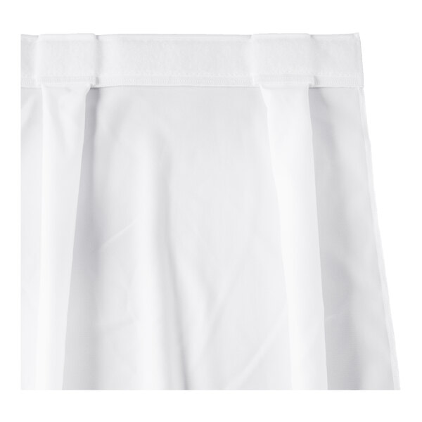 Snap Drape 5412CE29C2-010 Wyndham 13' x 29" White Continuous Pleat Table Skirt with Velcro® Clips