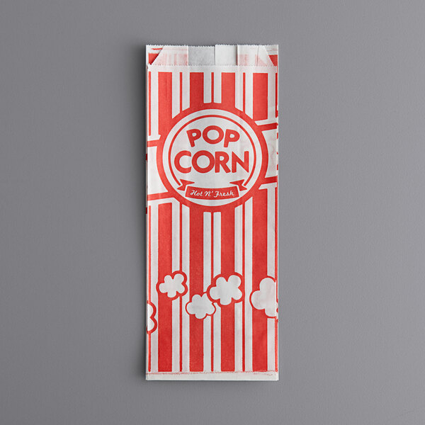 with Popcorn Scooper w/Coasters 300 Piece 2 Ounce Red and White Carnival King Paper Popcorn Bags 